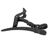 10X Matte Black Crocodile Hair Clips for Salon Hairdressing - Front View