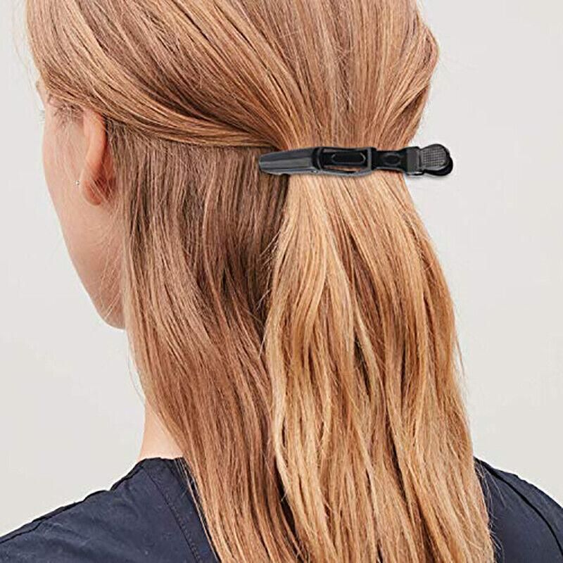 10X Matte Black Crocodile Hair Clips for Salon Hairdressing
