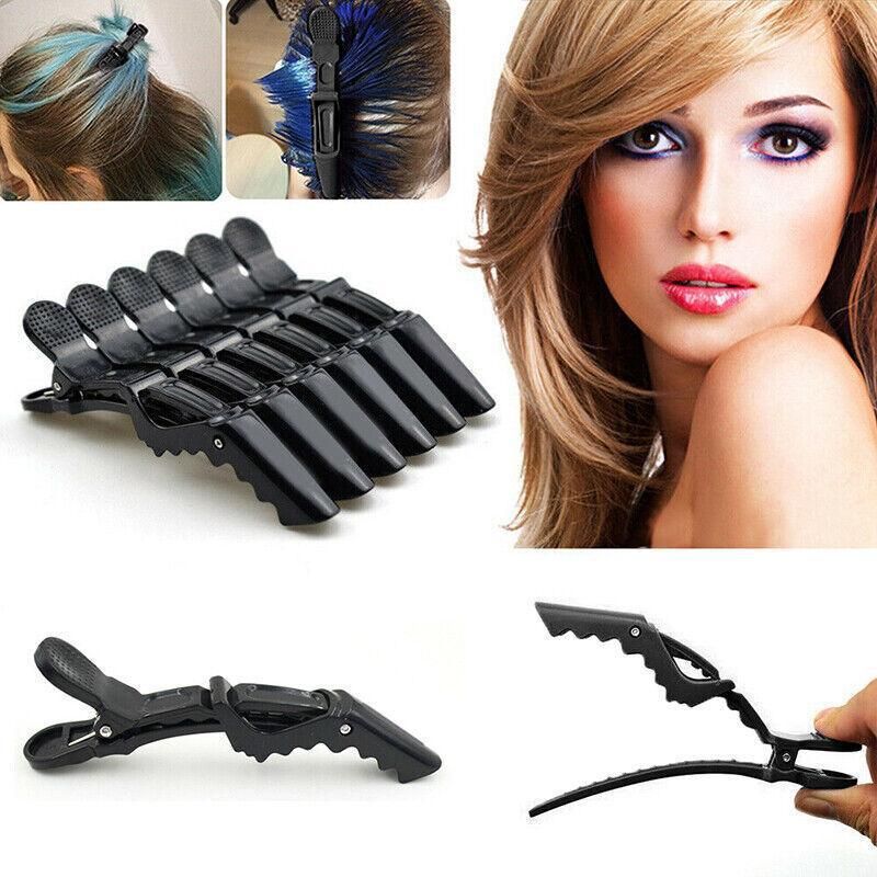 10X Matte Black Crocodile Hair Clips for Salon Hairdressing