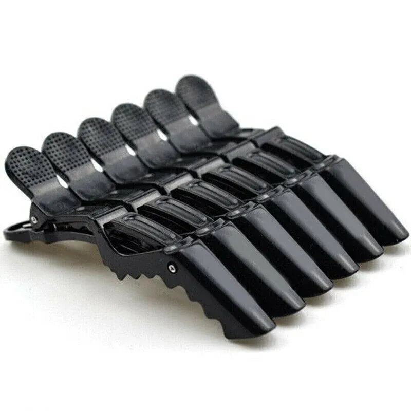 10X Matte Black Crocodile Hair Clips for Salon Hairdressing