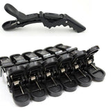 10X Matte Black Crocodile Hair Clips for Salon Hairdressing