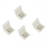 10Mm 4-Pin RGB Connector Clips for 5050 LED Strips - No Soldering - Top-Down View