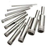 10 Pcs Diamond Glass Drill Bit Set Core Cutter & Saw Tool - Front View