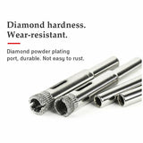 10 Pcs Diamond Glass Drill Bit Set Core Cutter & Saw Tool - Top-Down View