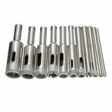 10 Pcs Diamond Glass Drill Bit Set Core Cutter & Saw Tool - 45-Degree Angle