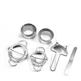 10PCS Stainless Steel Dumpling Maker Set Dough Press Mould Tools for Pastry Ravioli - Front View