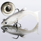 10Pcs Soft Plastic Lures Poddy Mullet Flathead Jig Head Barra Cod Fishing Tackle - Extra Image