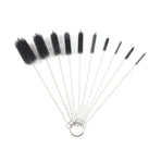 10Pcs Nylon Straw Brush Cleaner Bottle Tube Pipe Small Long Cleaning - Black