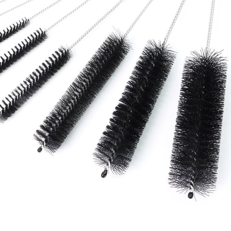 10Pcs Nylon Straw Brush Cleaner Bottle Tube Pipe Small Long Cleaning - Black