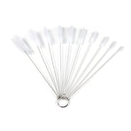 10Pcs Nylon Straw Brush Cleaner Bottle Tube Pipe Small Long Cleaning - White