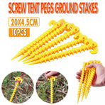 10PCS Spiral Screw Tent Pegs Heavy Duty Ground Stakes for Camping Beach Grass