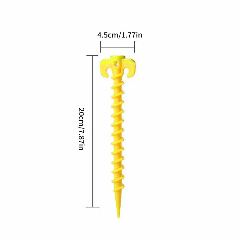 10PCS Spiral Screw Tent Pegs Heavy Duty Ground Stakes for Camping Beach Grass