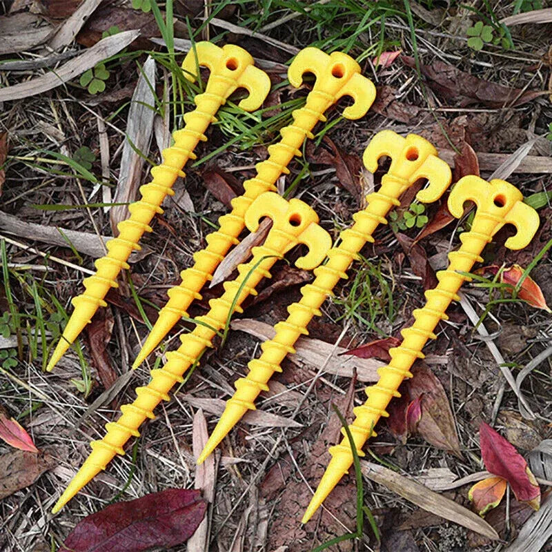 10PCS Spiral Screw Tent Pegs Heavy Duty Ground Stakes for Camping Beach Grass