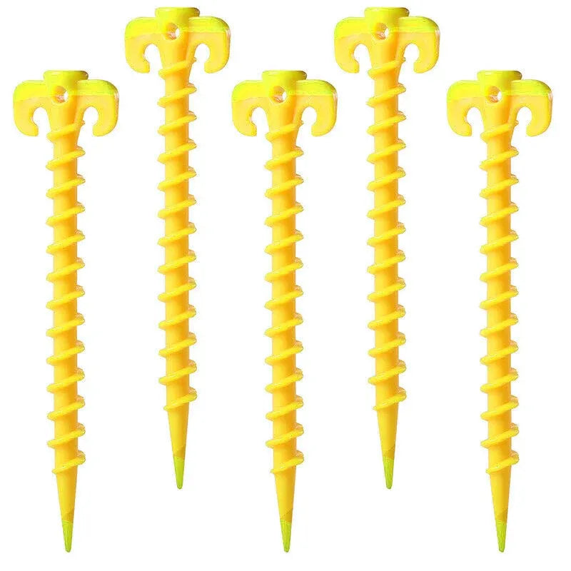 10PCS Spiral Screw Tent Pegs Heavy Duty Ground Stakes for Camping Beach Grass