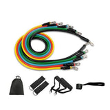 11Pcs Yoga Home Gym Fitness Latex Resistance Bands Set - Front View