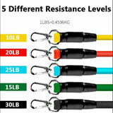 11Pcs Yoga Home Gym Fitness Latex Resistance Bands Set - 45-Degree Angle