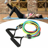 11Pcs Yoga Home Gym Fitness Latex Resistance Bands Set - Rear View