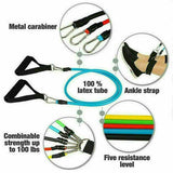 11Pcs Yoga Home Gym Fitness Latex Resistance Bands Set
