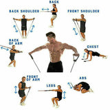 11Pcs Yoga Home Gym Fitness Latex Resistance Bands Set - Extra Image