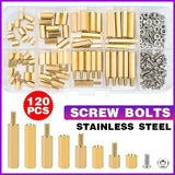 120PCS Nut Assortment Screws M3 Brass Spacer Hex Nut Assortment for PCB