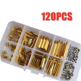 120PCS Nut Assortment Screws M3 Brass Spacer Hex Nut Assortment for PCB