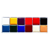 Face Body Paint Set 12 Colours with Brushes - Water Based Makeup for Party Festival Art - Front View