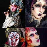 Face Body Paint Set 12 Colours with Brushes - Water Based Makeup for Party Festival Art - Rear View