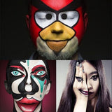 Face Body Paint Set 12 Colours with Brushes - Water Based Makeup for Party Festival Art