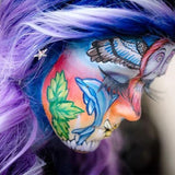 Face Body Paint Set 12 Colours with Brushes - Water Based Makeup for Party Festival Art - Low Angle