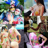 Face Body Paint Set 12 Colours with Brushes - Water Based Makeup for Party Festival Art - Extra Image