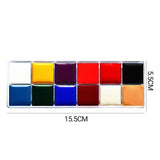 Face Body Paint Set 12 Colours with Brushes - Water Based Makeup for Party Festival Art