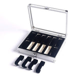 12 Grids Carbon Fiber Aluminum Watch Box Storage Case Holder Display