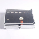 12 Grids Carbon Fiber Aluminum Watch Box Storage Case Holder Display