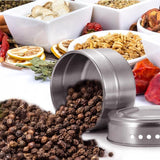 12PCS Magnetic Stainless Steel Spice Containers with Clear Lids for Kitchen Storage