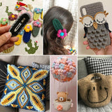 12PCS Crochet Hook Set Soft Grip Colourful Aluminium Knitting Needles 2mm to 8mm - Top-Down View