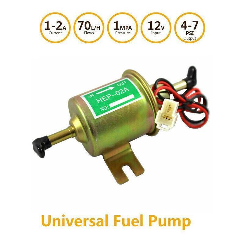 Universal 12V Inline Low Pressure Electric Fuel Pump for Diesel and Petrol Vehicles