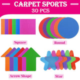 Classroom Sit Dots Carpet Spot Markers 30pcs Circles Stars Arrows Teaching Tool - Round