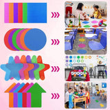 Classroom Sit Dots Carpet Spot Markers 30pcs Circles Stars Arrows Teaching Tool - Round - Side View