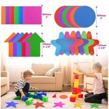 Classroom Sit Dots Carpet Spot Markers 30pcs Circles Stars Arrows Teaching Tool - Square - Low Angle