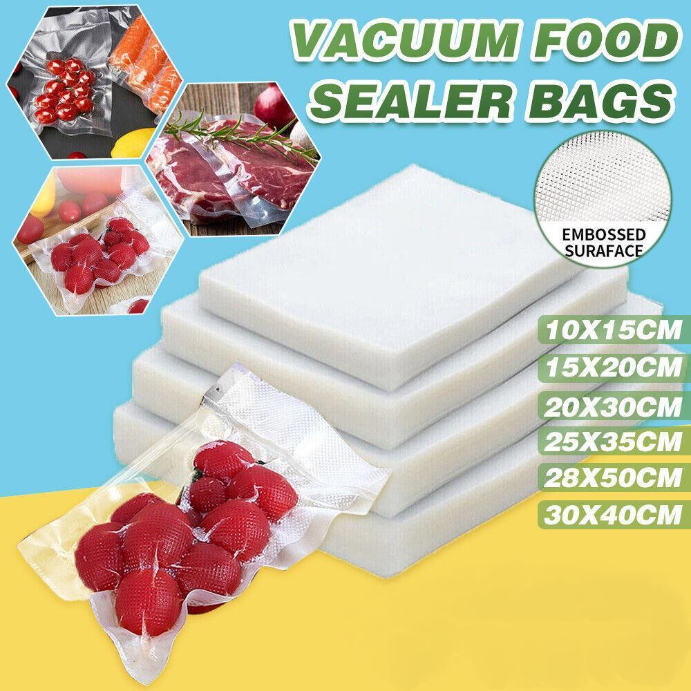 100pcs Vacuum Food Sealer Bags Precut BPA Free Commercial Grade Storage Saver - 15x25cm-