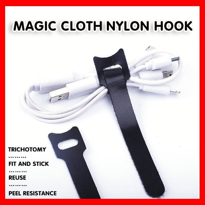 10/20/50PCS Reusable Hook and Loop Cable Ties Nylon Wire Cord Strap Organizer - 150 mm* 20 PCS