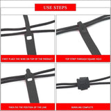 10/20/50PCS Reusable Hook and Loop Cable Ties Nylon Wire Cord Strap Organizer - 150 mm* 50 PCS - Top-Down View