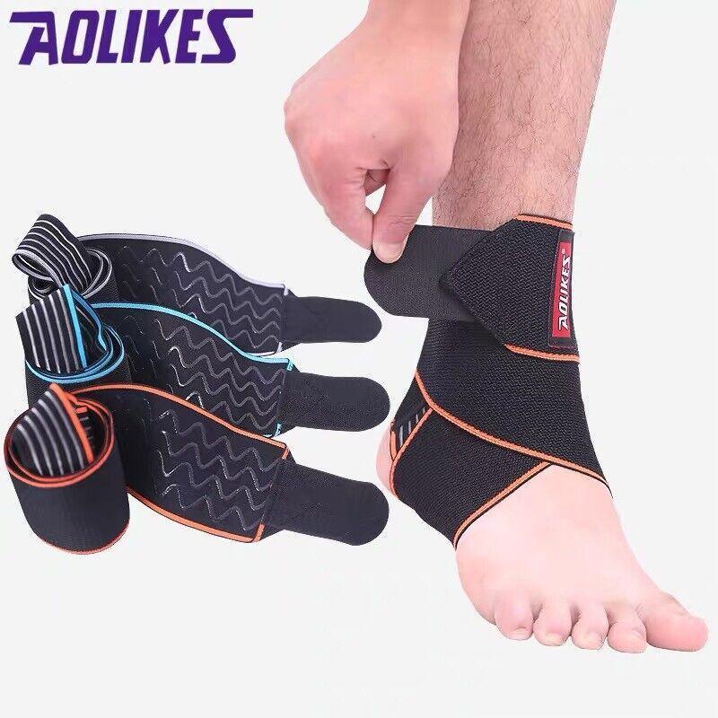 Aolikes Ankle Brace Support Compression Elastic Foot Wrap Protector Sport Au - Red 1 Unit