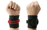 Aolikes Weight Lifting Gym Muscle Training Wrist Support Straps Wraps Hand - Black+Blue - 45-Degree Angle