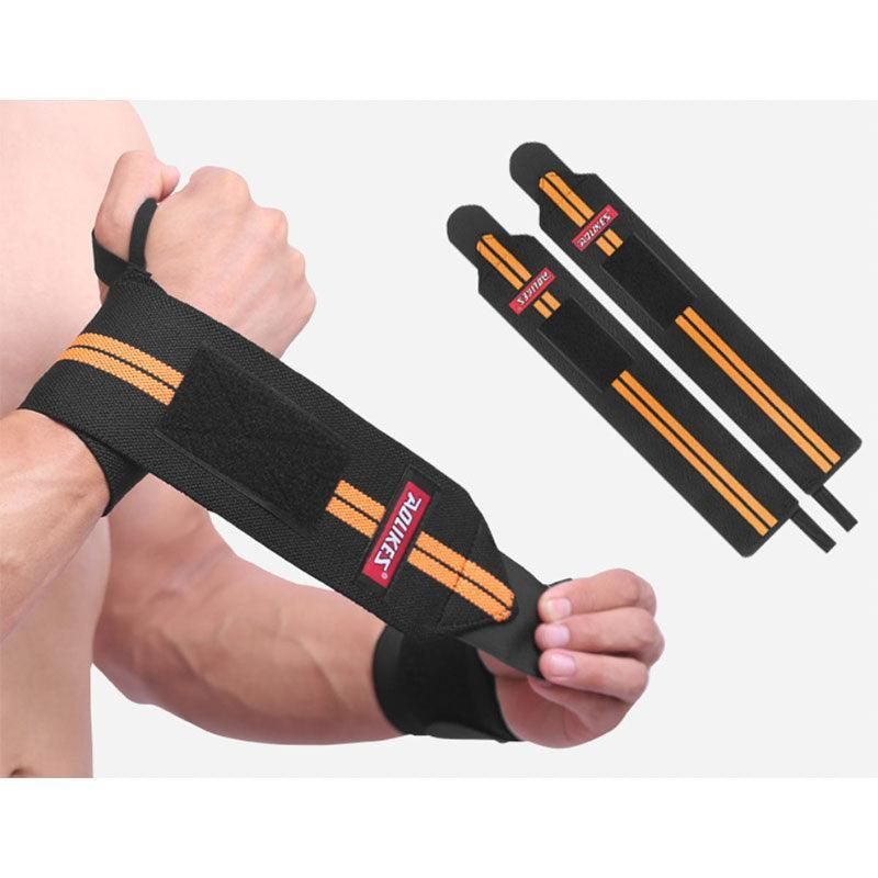 Aolikes Weight Lifting Gym Muscle Training Wrist Support Straps Wraps Hand - White+Red