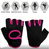 M Size Sports Gloves Weight Lifting Exercise Training Workout Bike Riding Men Women - Black+Purple - Extra Image