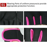 S Size Sports Gloves Weight Lifting Exercise Training Workout Bike Riding Men Women - Black+Pink