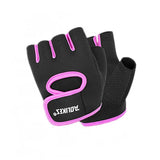 S Size Sports Gloves Weight Lifting Exercise Training Workout Bike Riding Men Women - Black+Pink