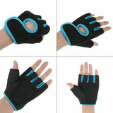 M Size Sports Gloves Weight Lifting Exercise Training Workout Bike Riding Men Women - Black+Pink - Rear View