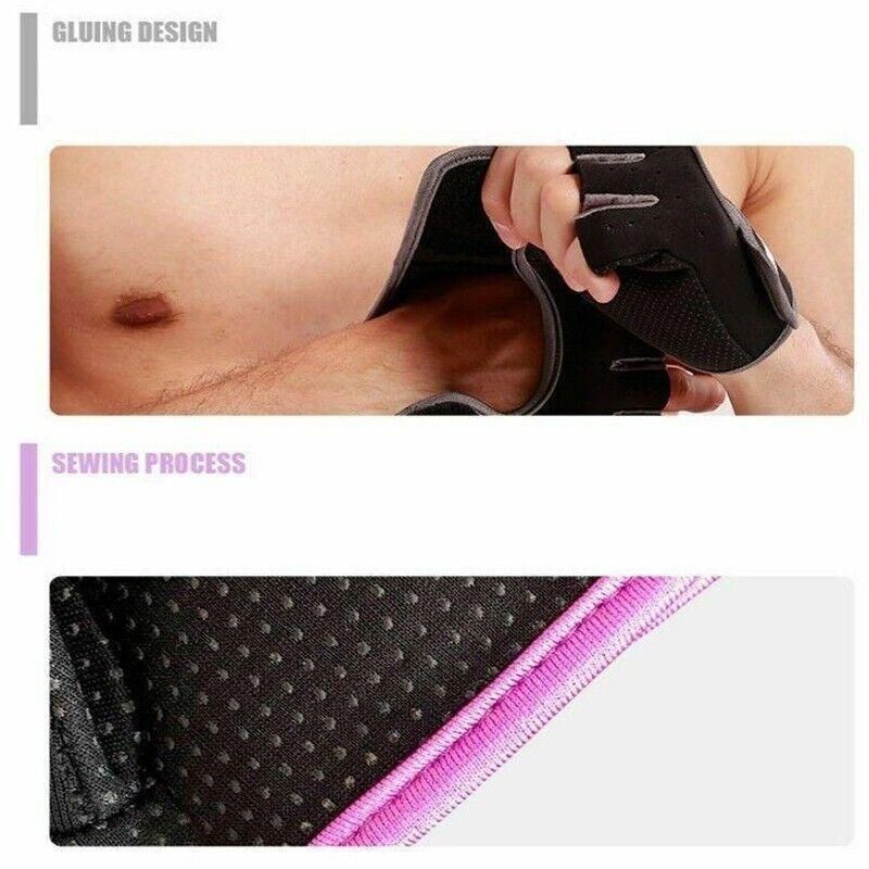 M Size Sports Gloves Weight Lifting Exercise Training Workout Bike Riding Men Women - Black+Pink